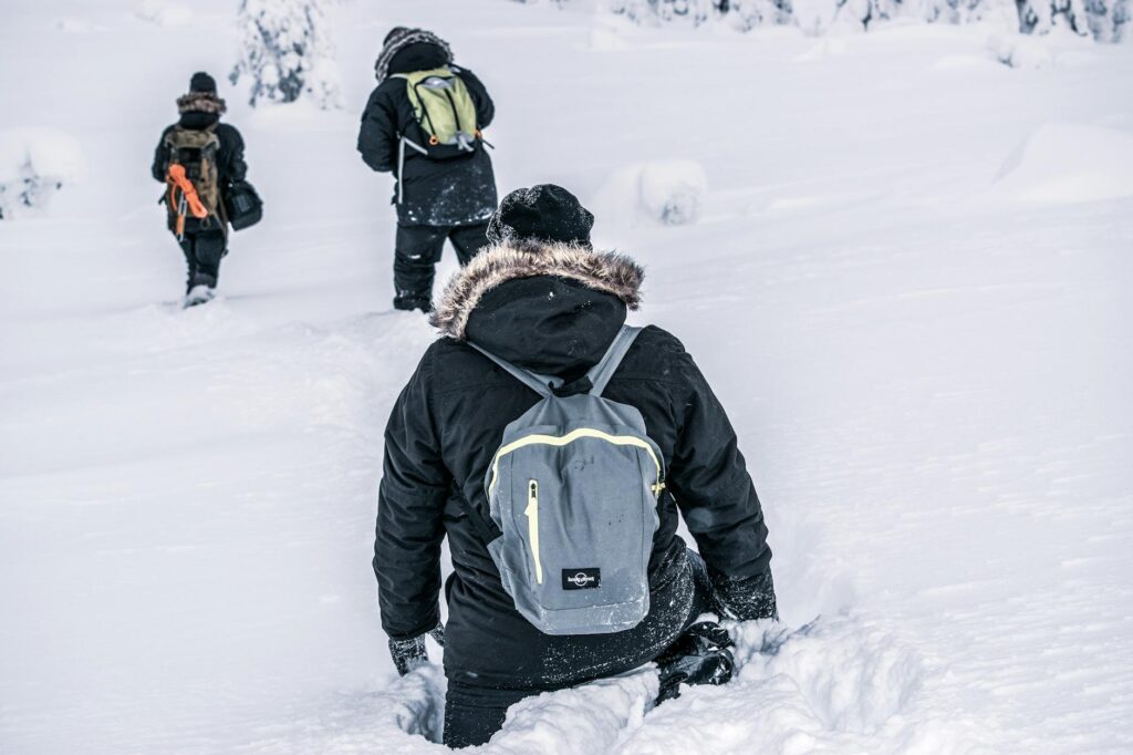 person walking on snow