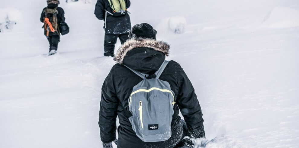 person walking on snow